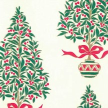 Red and Green Tree Christmas Print Paper ~ Rossi Italy